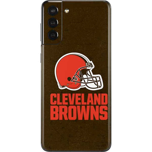 NFL Cleveland Browns Distressed Galaxy S21 Plus 5G Skin